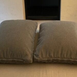 2 WEST ELM Large Throw Pillow Covers ~ Gray ~ 24" x 24"